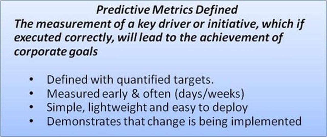 Predictive Metrics Defined